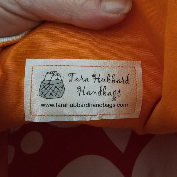 Tara Hubbard Floral Fabric Upholstery Messenger Bag Red and White Patterned - Picture 8 of 8